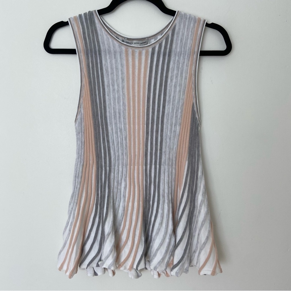 Autumn Cashmere Pleated Tank Top in Gray and Blush